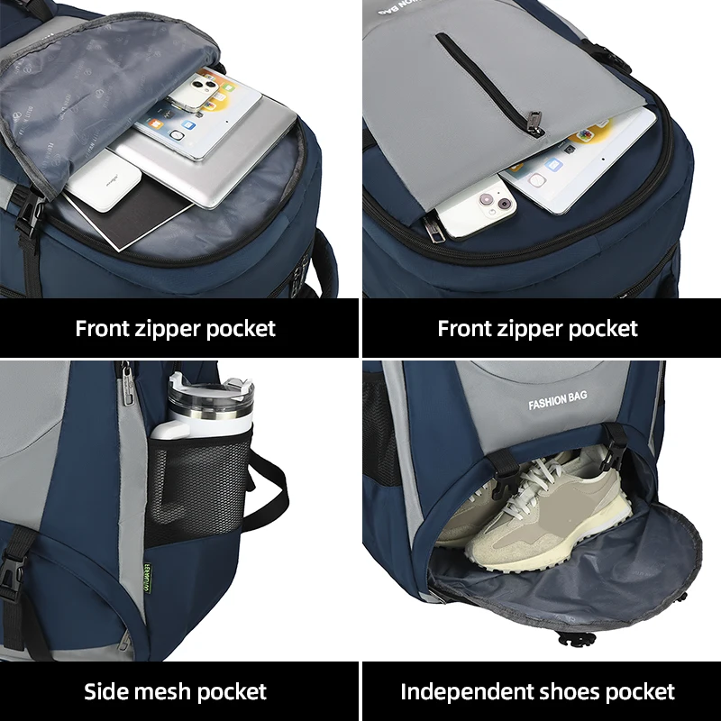 Mochila de Montañismo para escalada al aire libre de 85L para hombre, bolsa de viaje para deportes, Camping, senderismo, paquete de zapatos, mochila de equipaje grande - imagen 3