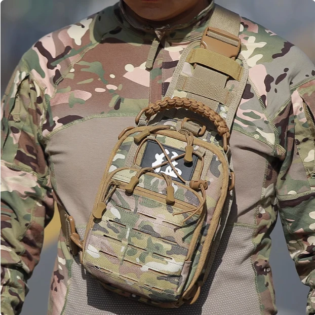 Bolso táctico de camuflaje para el pecho, bandolera de un solo hombro con respuesta rápida para exteriores - imagen 3