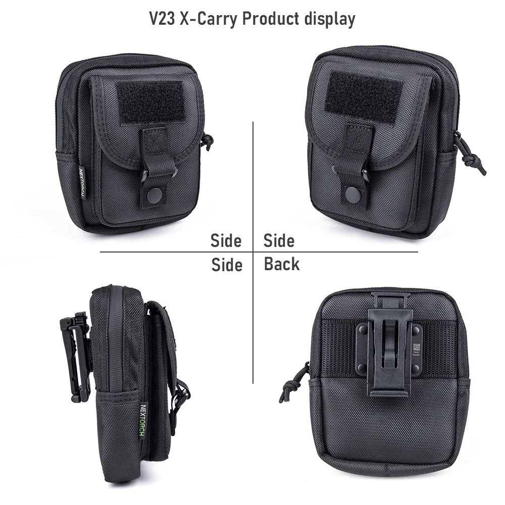 NEXTORCH V22 V23 V24 Funda de nailon multiusos, bolsa de trabajo, estuche para walkie-talkie, estuche para esposas, bolsa portátil X-Carry con clip trasero - imagen 4