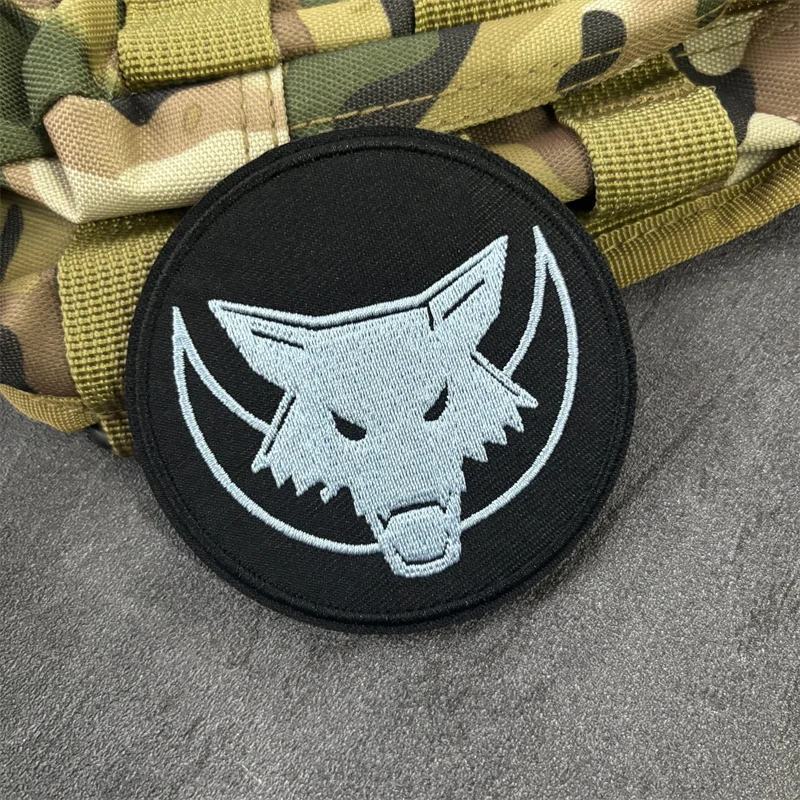 Parche bordado de animales, insignia de moral táctica, gancho, parches de lobo, ropa, mochila, pegatinas, brazalete - imagen 4