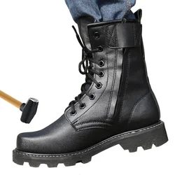 Bota calzado táctico de seguridad con punta de acero antihendiduras