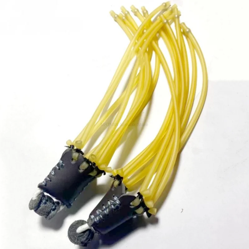 Banda de tubo de goma de látex Natural, bolsillo de cuero elástico de gran capacidad de alta calidad, accesorios para tirachinas de caza, rebote rápido - imagen 5