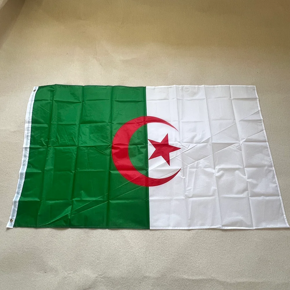 Bandera de Argelia colgante de alta calidad, 90x150cm, 100% poliéster, decoración