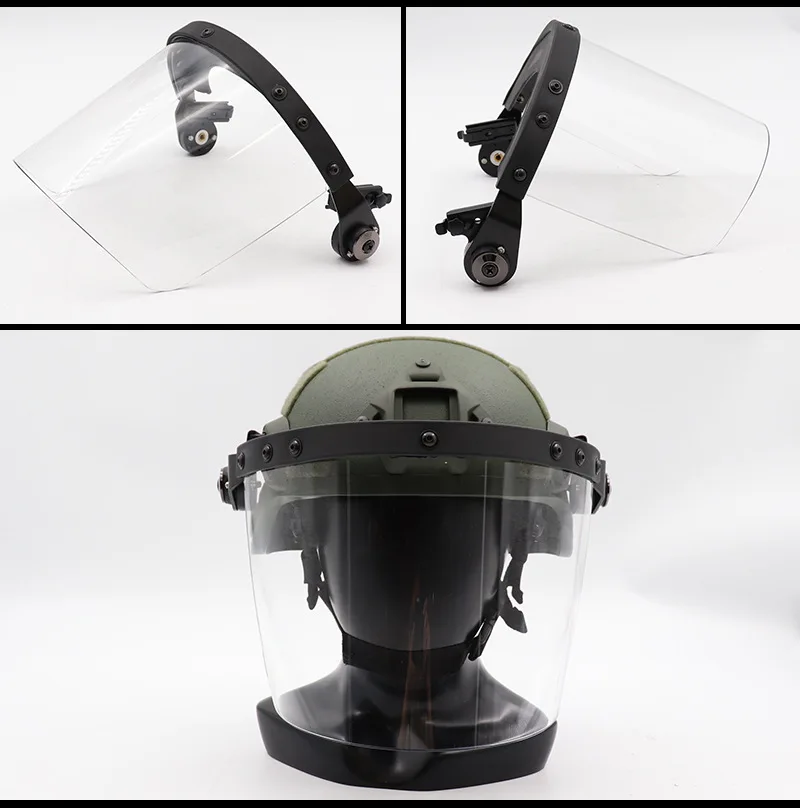 Máscara de protección facial táctica abatible hacia arriba, lente antidisturbios, máscara protectora para caza, Paintball, casco MICH rápido - imagen 4