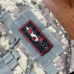 Parche táctico moral bordado chevron cuchillo con velcro para ropa
