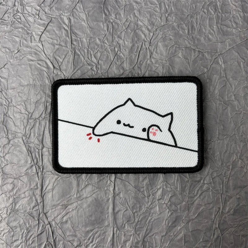 Parche de gato bordado en ropa, brazalete, insignia de moral táctica de dibujos animados, parches de gancho y bucle, pegatinas para mochila - imagen 2
