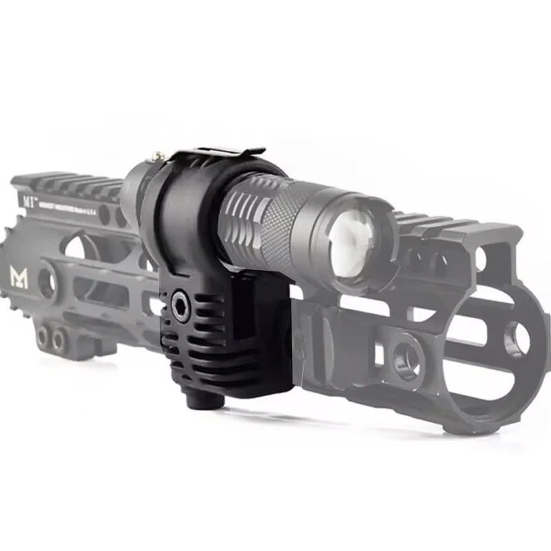 Clip de soporte para linterna táctica, adaptador de linterna Offset QR adecuado para riel guía de espina de pescado de 20mm - imagen 3