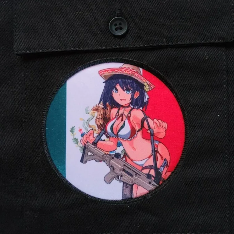 Parche con insignia de moral estampada para chica, Bikini mexicano, brazalete militar táctico, gancho y bucle, ropa, mochila, sombrero, accesorios, pegatinas - imagen 2