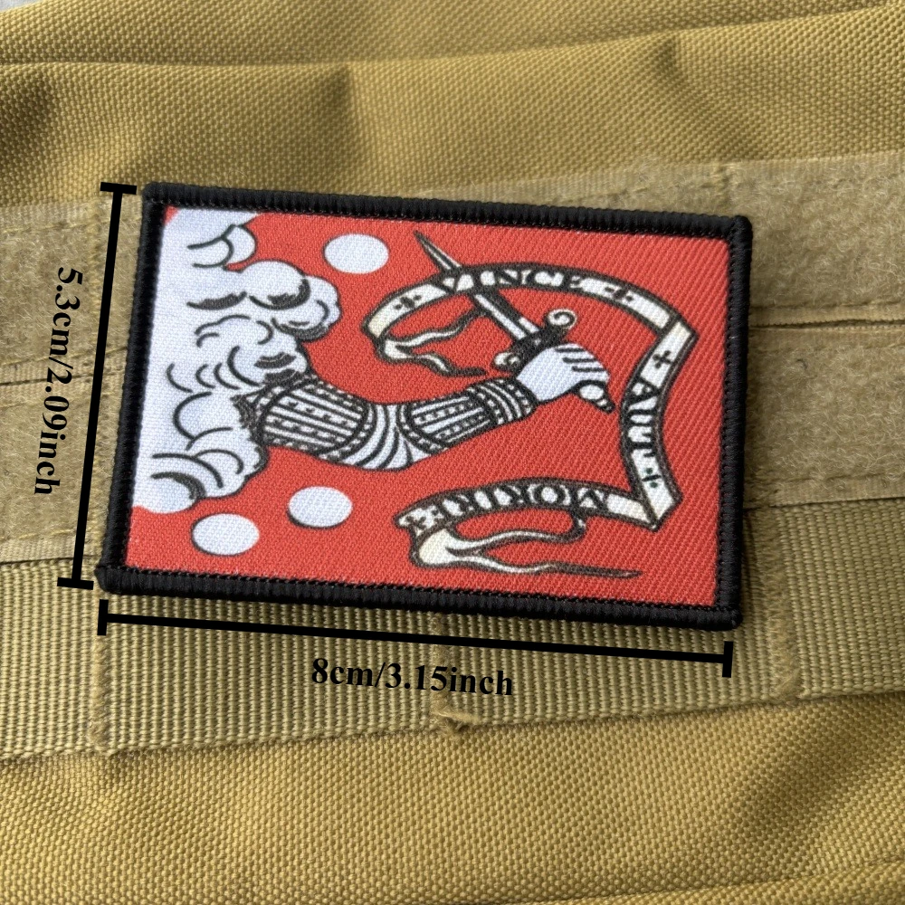 Parche táctico de moral de soldado esqueleto, espada de la justicia, parche de gancho y bucle impreso, insignia militar, brazalete, pegatinas para mochila Chevron - imagen 3