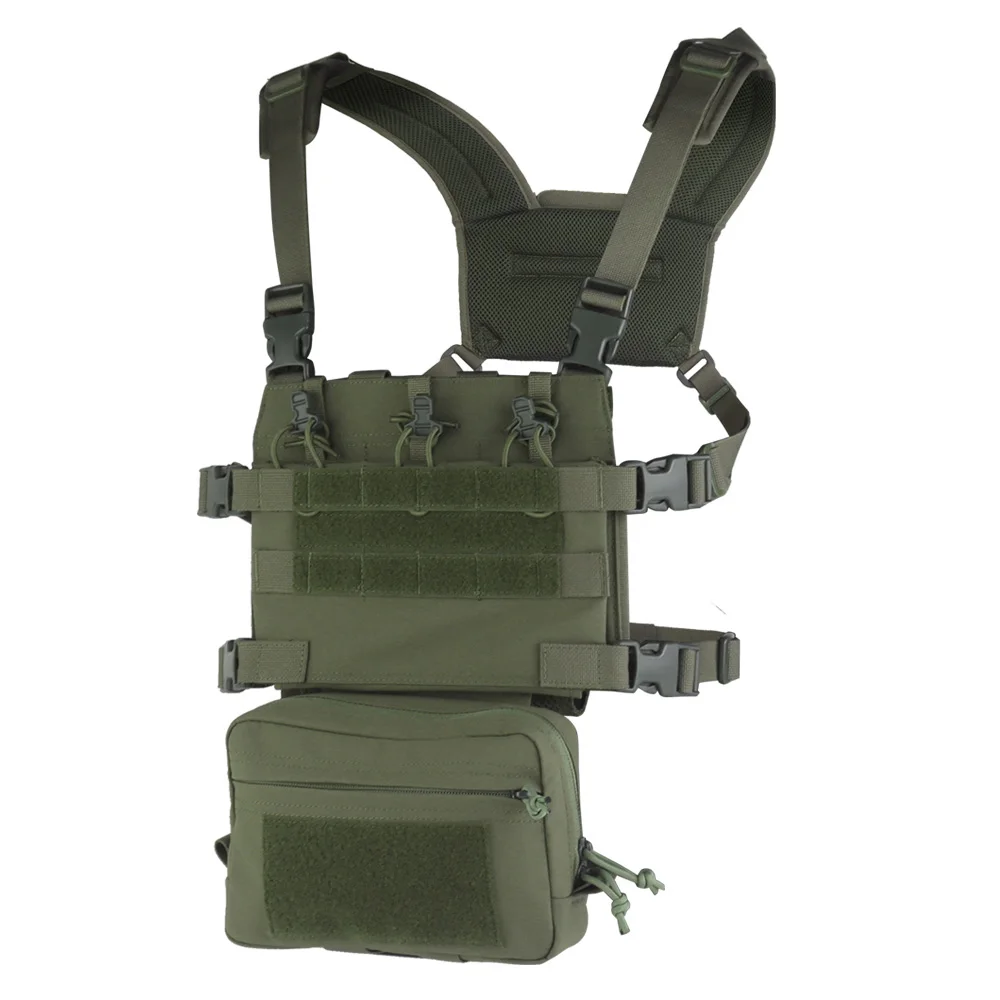 MOLLE-Juego de plataforma de pecho táctica serie R, chaleco de asalto de caza Airsoft estilo Crye con 6 uds., bolsa de almacenamiento colgante para Mag 5,56 - imagen 3