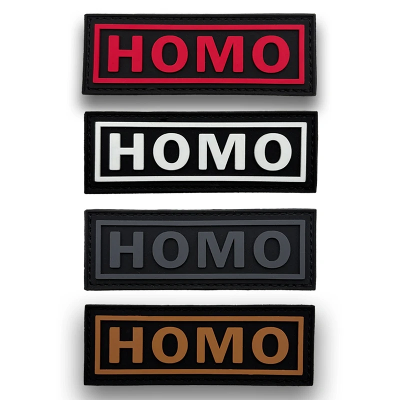 Parche de gancho y bucle de PVC HOMO, insignia moral al aire libre, insignias tácticas, parches de accesorios de ropa - imagen 3