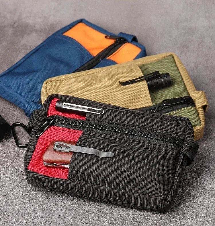 Bolsillo multiherramienta con cremallera, bolsillo EDC pequeño, bolsa de utilidad, linterna, cuchillo Molle, bolsa de cintura con cremallera para actividades al aire libre - imagen 3