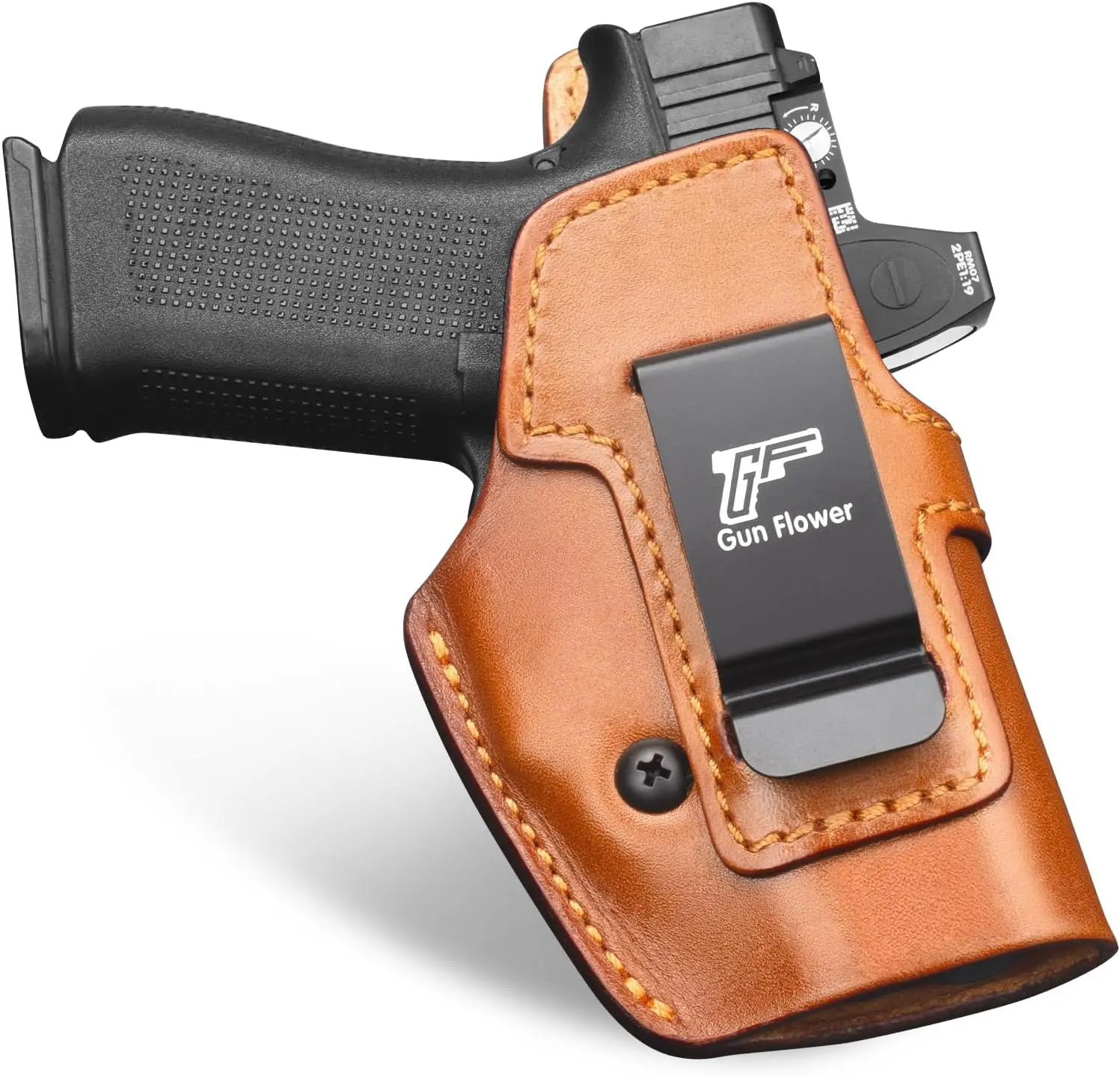 Para Glock 43,43X,43X MOS, funda de cuero IWB, funda de transporte oculta, cinturilla interior de apéndice, cinturones de 1,5 "-1,75", mano derecha - imagen 2