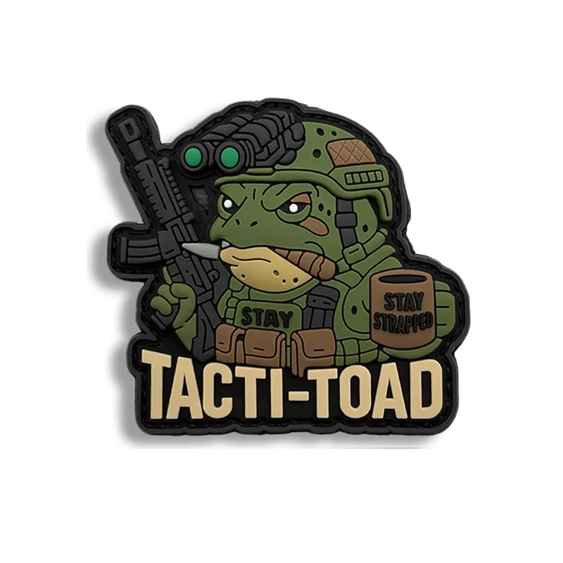 Parche luminoso de gancho y bucle de PVC de sapo, insignia moral al aire libre, insignias tácticas, parches de accesorios de ropa - imagen 3
