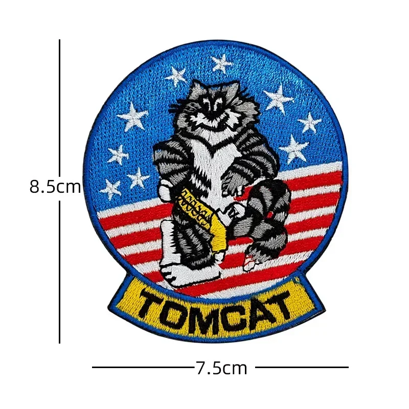 Tomcat F-14 VF-31 Insignia del Escuadrón de Gato Felix, accesorios tácticos, emblema de moral, parches de gancho y bucle bordados, pegatina para mochila - imagen 2