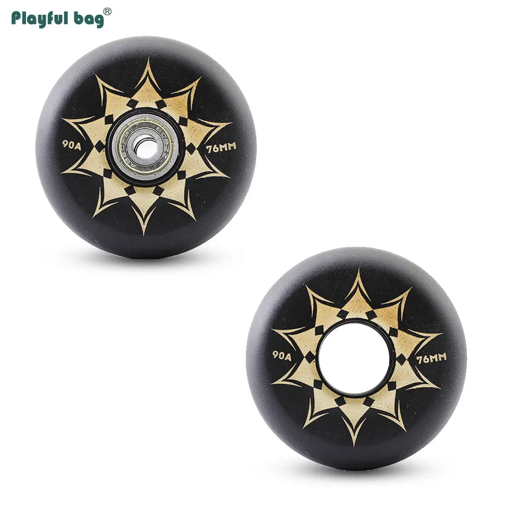 Ruedas de goma PU para zapatos de Skate en línea, 72, 76, 80MM, 90A, con rodamientos de ABEC-9, accesorios muy elásticos resistentes al desgaste AMB290 - imagen 3