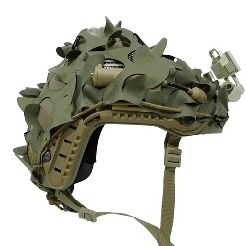Cubierta de casco de red táctica 3D, cubierta de casco con cordón de nailon de camuflaje cortado con láser, accesorios de paracaidista de Paintball Scrim CS - imagen 5