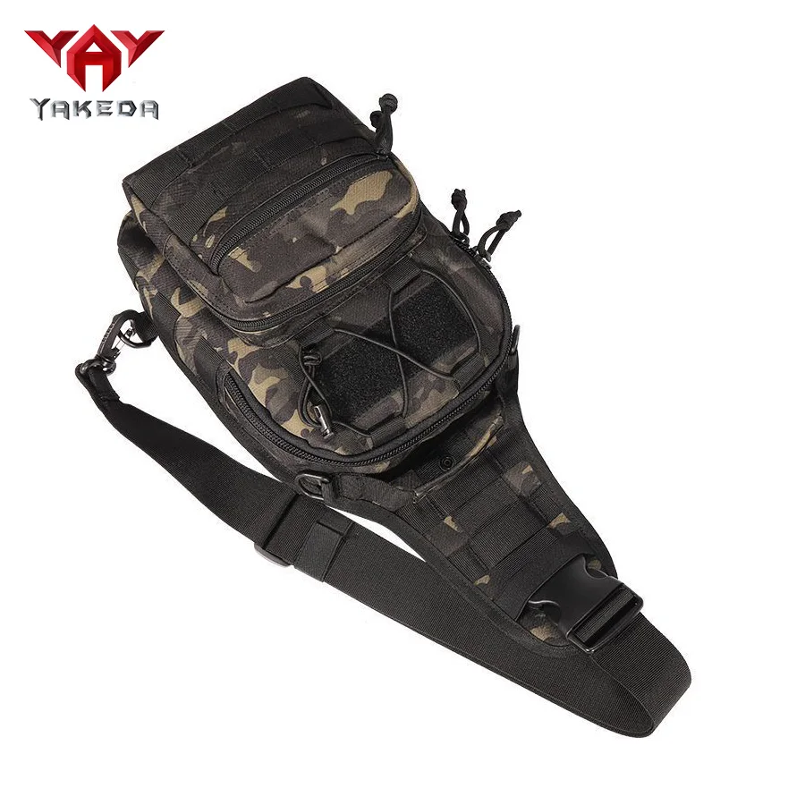 YAKEDA Bolsa de ciclismo, bolsa de pecho pequeña deportiva de camuflaje, bolsa de pesca para adiestramiento al aire libre cruzada diagonal de un solo hombro, riñonera Luya - imagen 4
