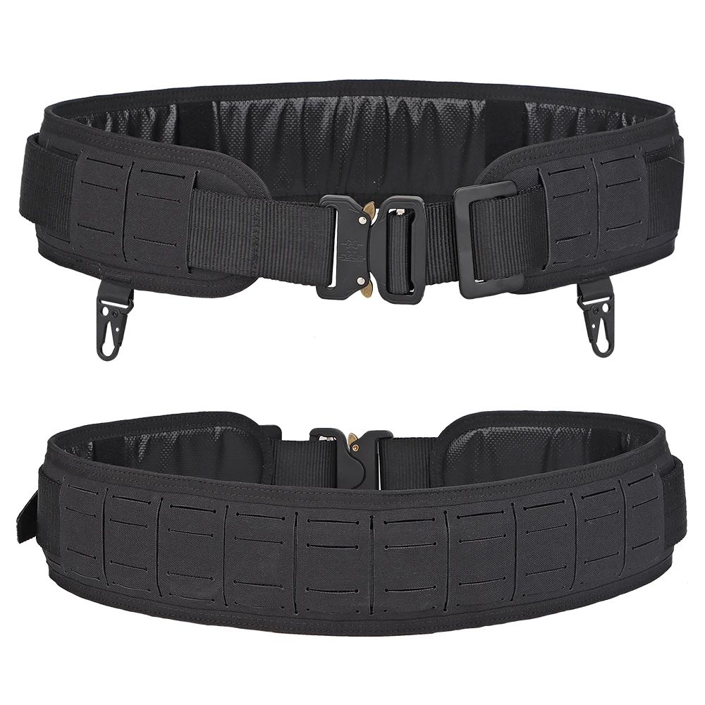 Cinturón táctico Molle, cinturón de batalla acolchado con hebilla de liberación rápida de Metal para aplicación de la ley, caza, tiro, CS Wargame