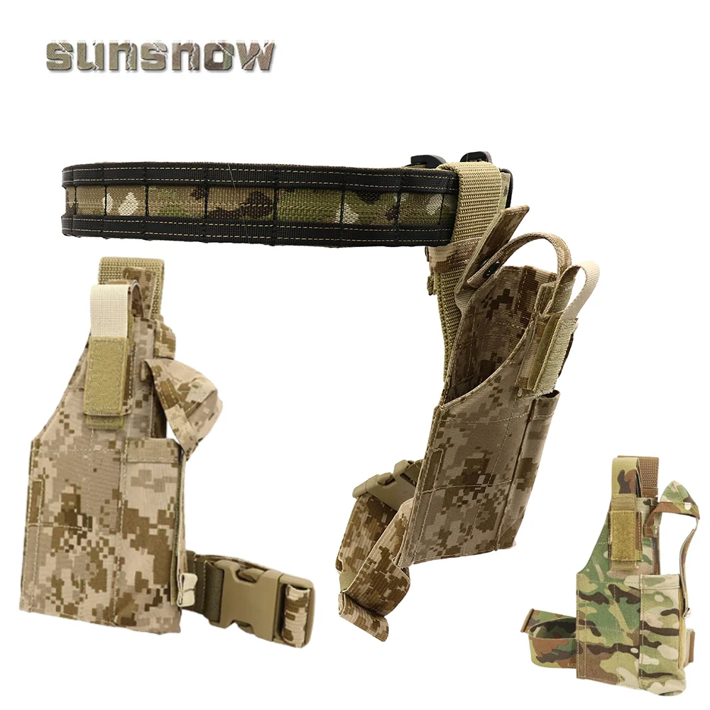 SunSnow HK 45 Supresor Holster Estrategia AirSoft Fregadero de caza Leggings de liberación rápida Combinación Juego de extracción rápida