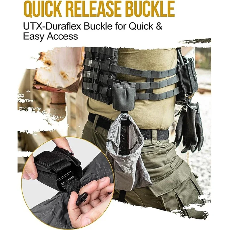 Bolsa de descarga ONETIGRIS, bolsa de basura MOLLE montada en cinturón táctico, bolsa de revista plegable enrollable, riñonera de liberación rápida - imagen 5