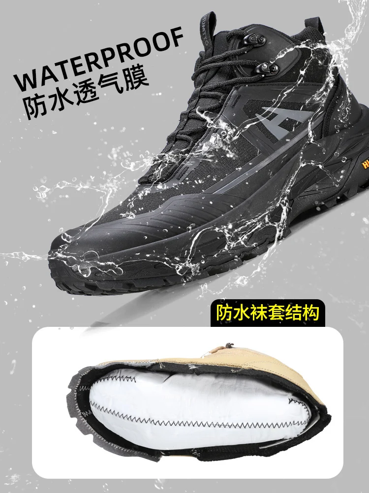 Botas de senderismo HUMTTO, zapatos de caza impermeables para hombre, botas tácticas de malla para combate en el desierto, botines informales para hombre, zapatillas de viaje mountian - imagen 5