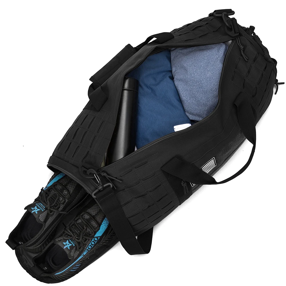 Bolsa de gimnasio deportiva de 40L, bolsa de lona de viaje táctica para hombres, bolsa de lona para Fitness, bolsa de entrenamiento, bolsa de fin de semana de baloncesto, despliegue de entrenamiento - imagen 4