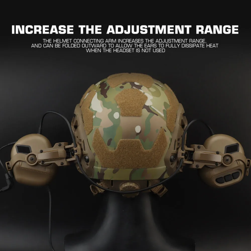 Adaptador de montaje en riel para auriculares tácticos, para caza, casco Airsoft rápido, OPS Core ARC/Team Wendy M-LOK, equipo de soporte para auriculares - imagen 5