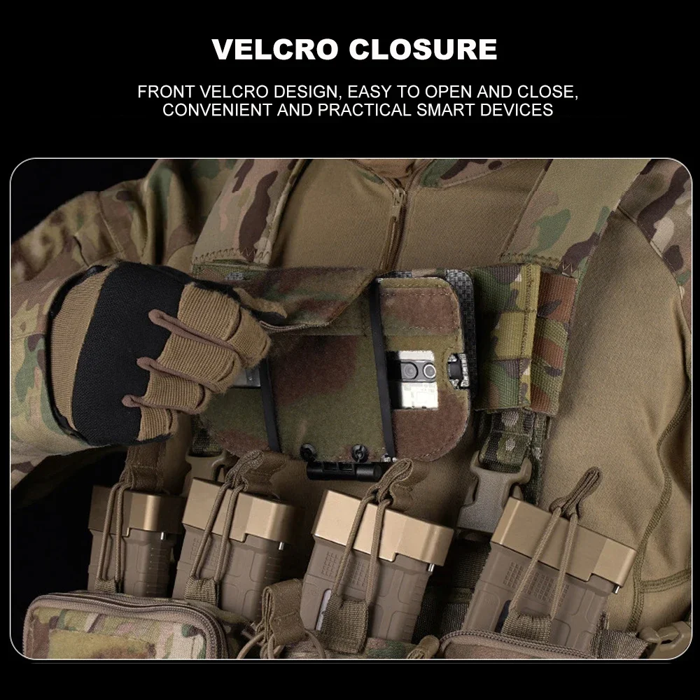 Tactical Phone Pouch Molle Airsoft  Chest Foldable Rack Phone Map Case Outdoor Camping Hunting Navigation Board - imagen 5