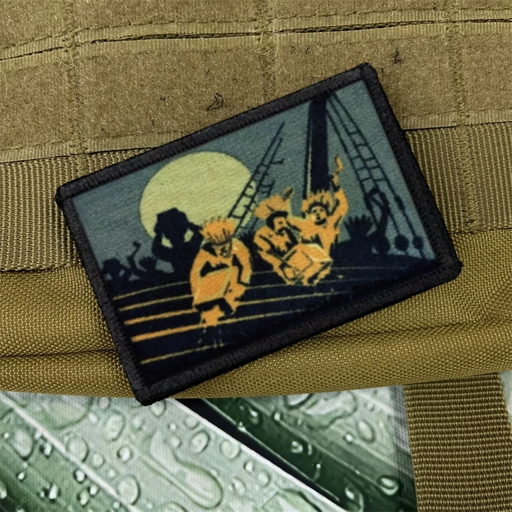 Parches tácticos de insignia de moral de fiesta de té, pegatinas impresas de gancho y bucle, mochila táctica del ejército - imagen 2