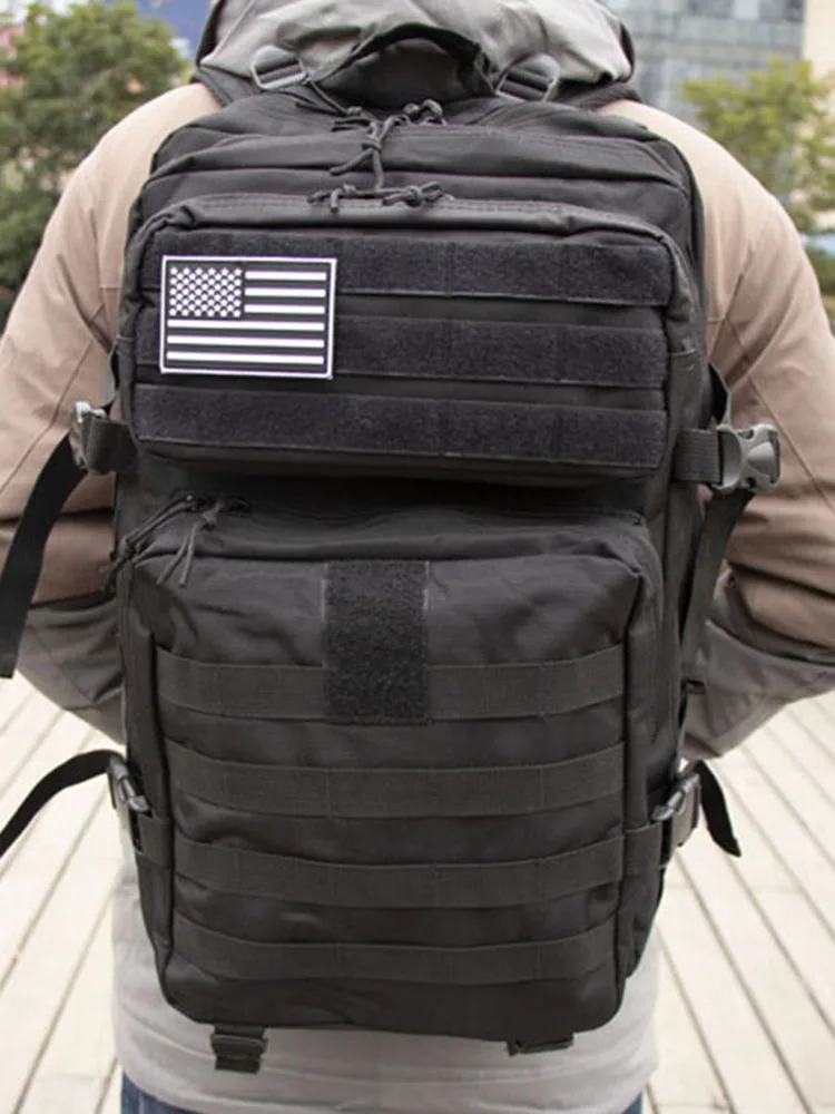 Mochila de senderismo al aire libre para hombre y mujer, mochila táctica de nailon con parche de bandera, paquete de ataque 3P, 30L o 50L - imagen 3