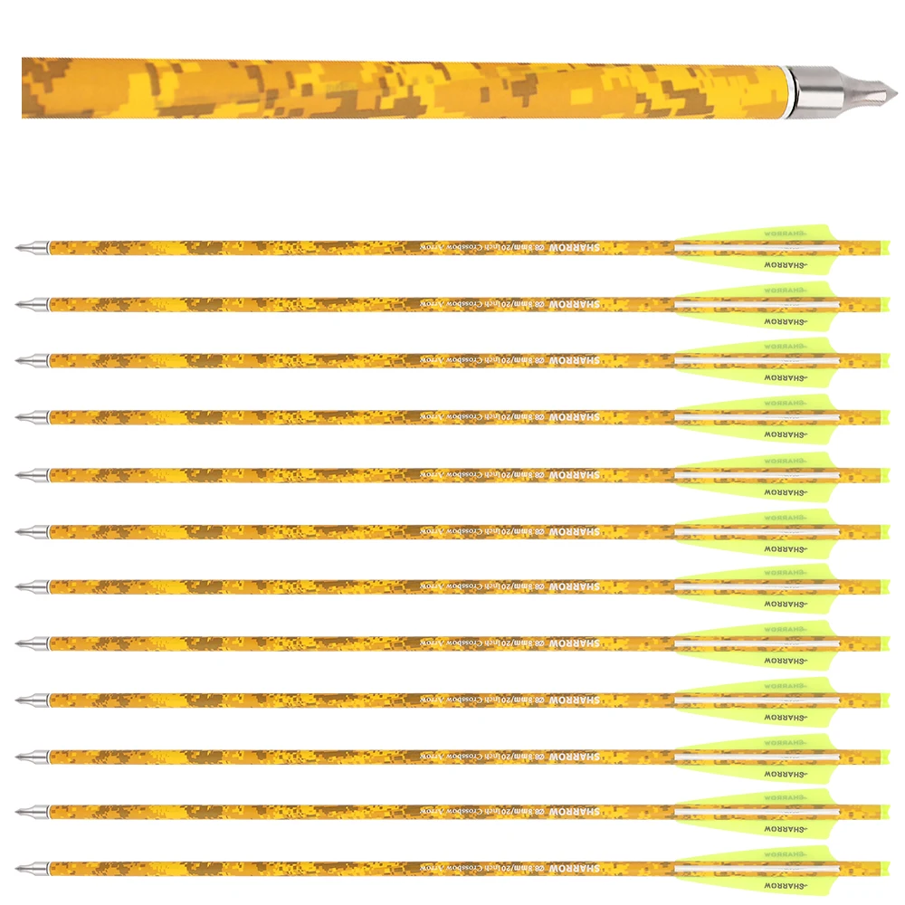 Tiro con arco Flecha de carbono mixto Flecha corta Punta de flecha de grano de 125 OD 8,8 mm Eje de flecha para arco al aire libre Caza Alcance de tiro, 12 piezas