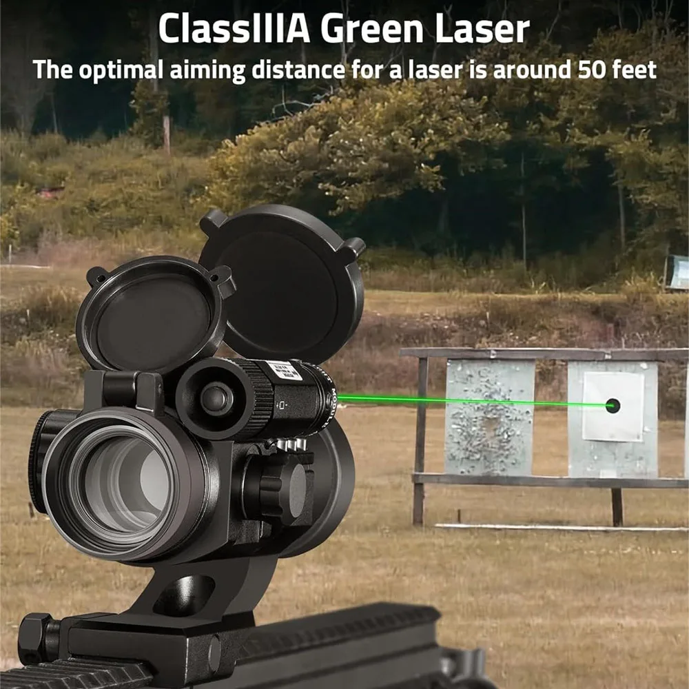 Mira de punto rojo de 1x30mm con mira láser, mira réflex, mira de punto rojo y verde, mira para Rifle de caza con soporte voladizo de 20mm - imagen 2