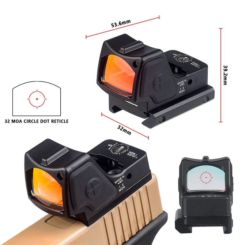 Taktische RM HD/CC SR Red Dot Anblick Kollimator Reflex G 17 Scope Optik Zielfernrohr Airsoft Waffen 20mm schiene Jagd Metall - imagen 3