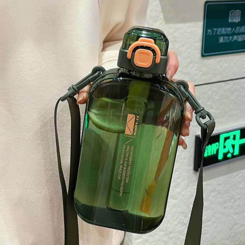 Botella de agua deportiva de gran capacidad de 750ML para hombres y mujeres, botella de agua para correr, baloncesto, Fitness, con cinturones, viajes de acampada al aire libre - imagen 2