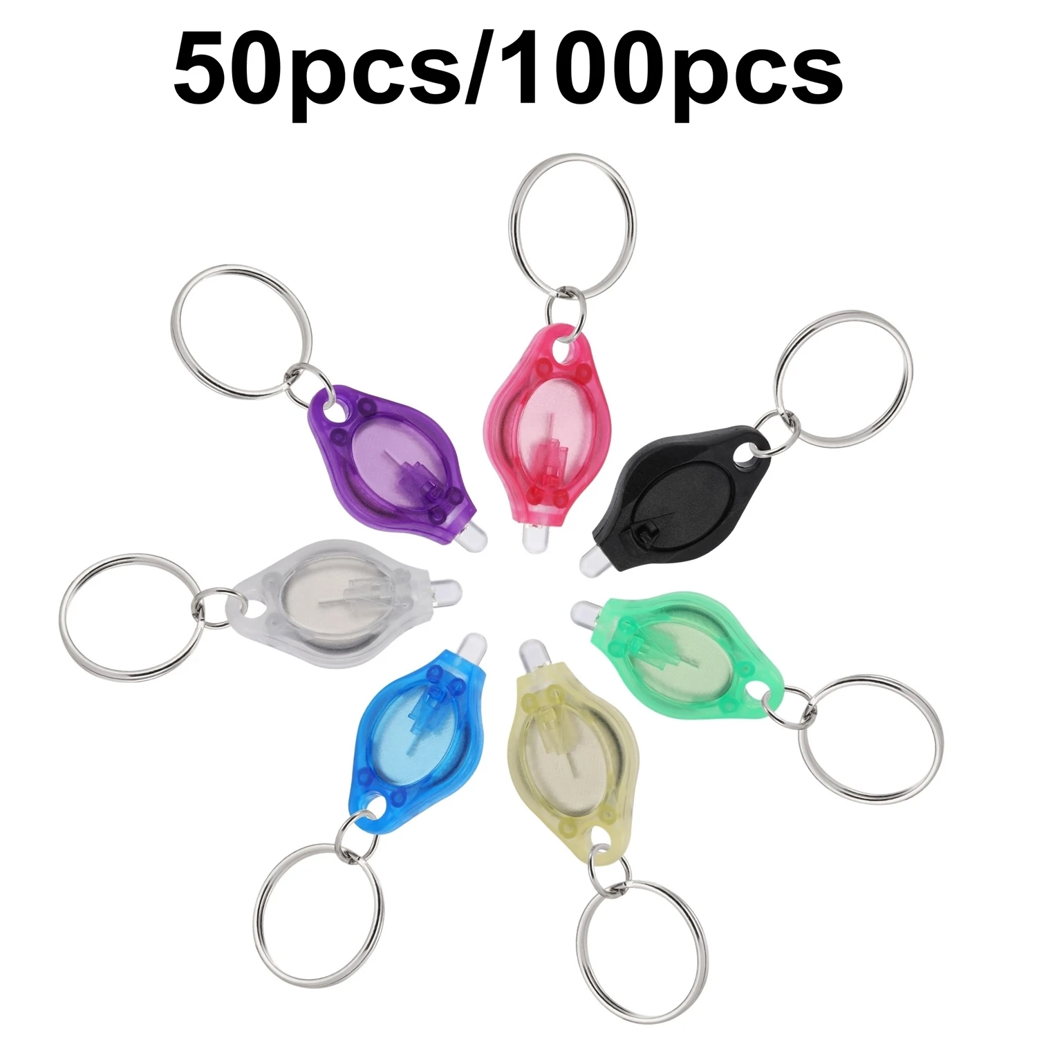 10/50/100pc/Mini llavero con luz Led regalo Popular luz blanca llavero para exteriores mochila escalera lámpara de iluminación de emergencia linterna - imagen 2
