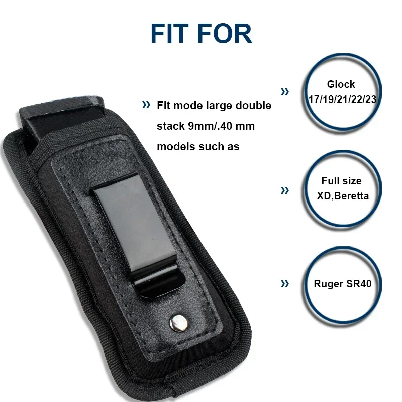 Funda táctica Para cargador de 9mm, 9x19mm, 9x18mm, 9x21mm, IWB, Clip para cinturón de pistola, armas - imagen 4
