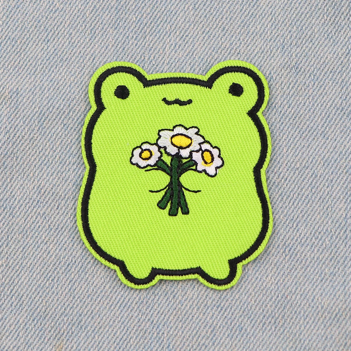 Parches bordados de rana Linda para ropa, parches termoadhesivos para ropa, pegatinas de animales para planchar, apliques Diy - imagen 2