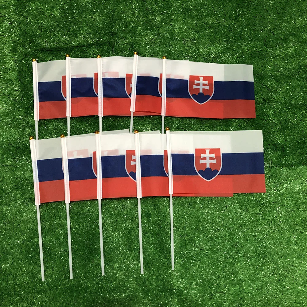 Bandera Eslovaquia 14x21 cm poliéster doble cara exterior - imagen 2