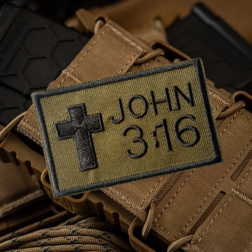 Parche táctico John 3:16 bordado velcro para mochila chaleco - imagen 5