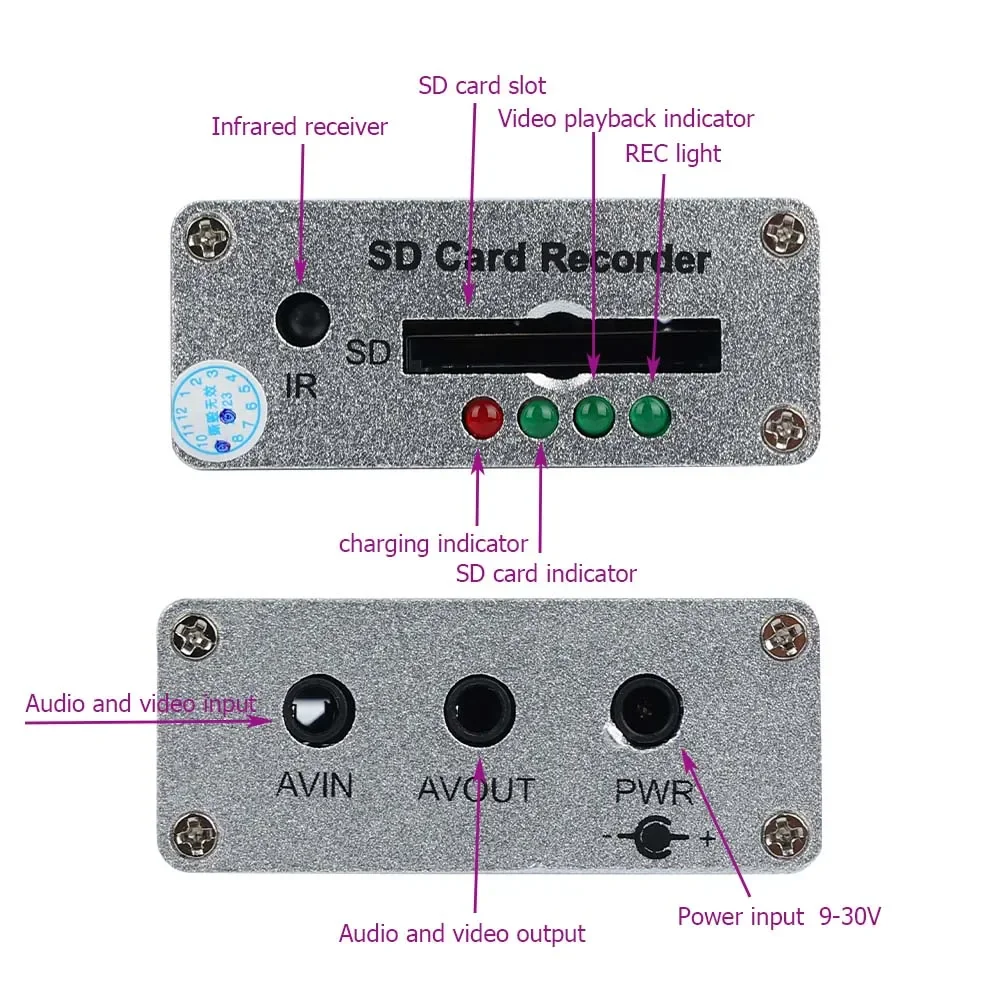 Mini DVR FPV grabador HD con SD, H.264/H.265 y MP4 en tiempo real - imagen 2