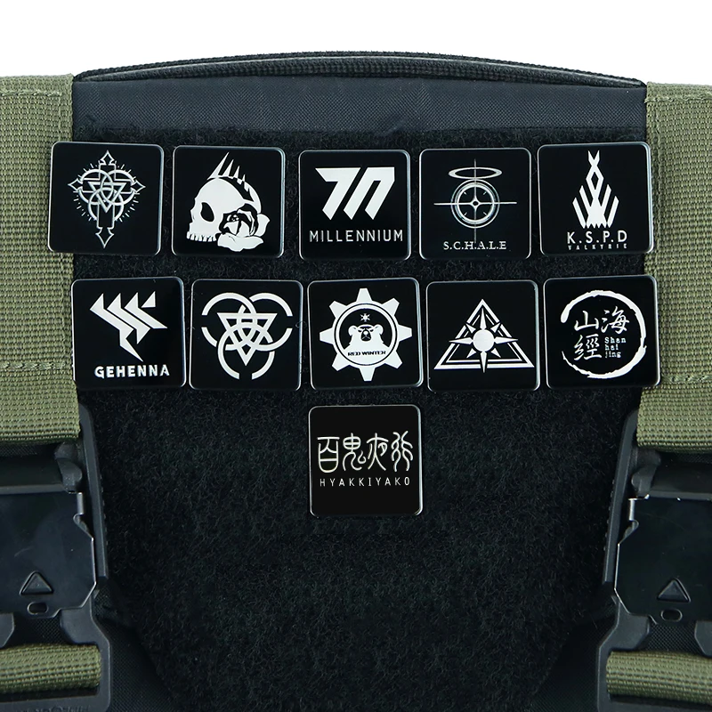 Parche de Metal de juego de archivo azul, Abydos Arius Millennial Gheina, insignia táctica de cubo de 1 pulgada para decoración de ropa y mochila - imagen 4