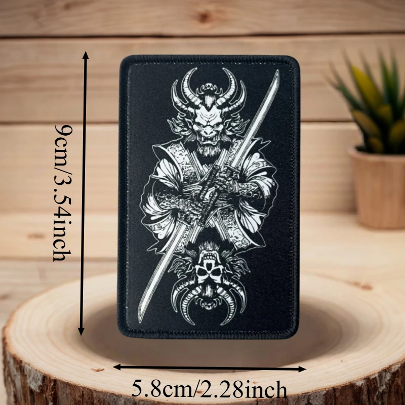 Parche con estampado de demonio de doble cara, insignia de moral con gancho y bucle táctico, pegatinas decorativas para mochila, parches para brazalete para ropa - imagen 4
