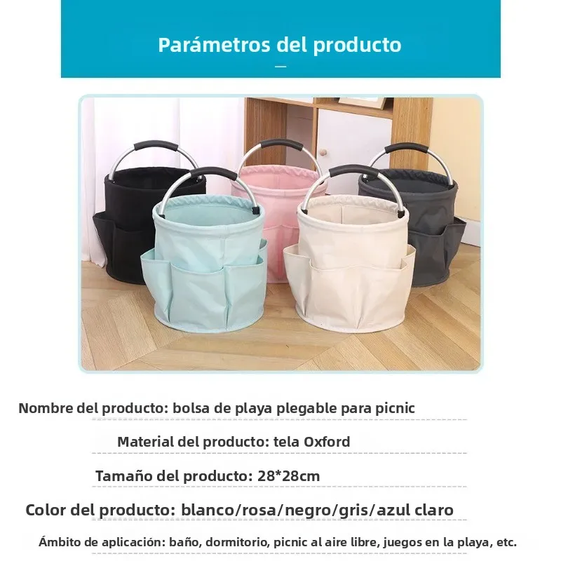 Cesta de picnic plegable portátil para camping y playa, mamá y bebé - imagen 2