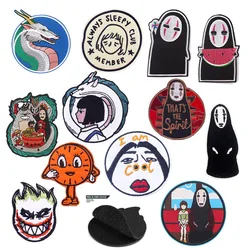 Accesorios para bolsas al aire libre, insignia de la MEMBRO del CLUB SLEEPY de Anime, parche de gancho y bucle para mochila DIY bordado de hombre sin rostro