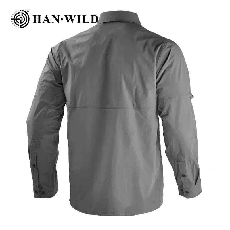 Camisa informal de manga larga de secado rápido para hombre, camiseta para correr, ejercicio de entrenamiento, camisa deportiva, camisetas ligeras para caza y acampada - imagen 2