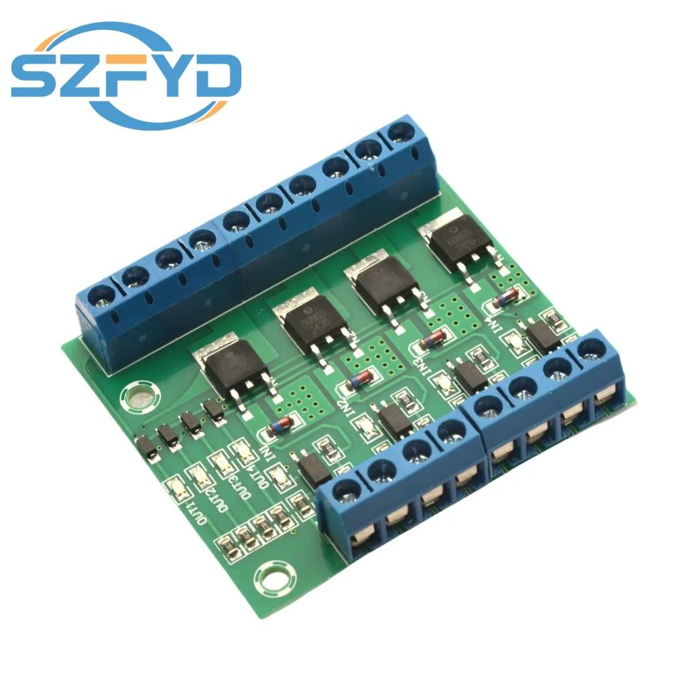 Controlador de interruptor MOSFET PWM de 4 canales: placa controladora aislada optoacoplador para iluminación LED y control de motor CC - imagen 2