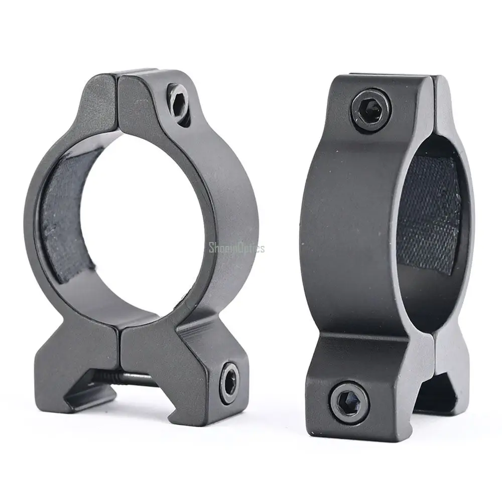 Shooin Optics-soporte de anillo para mira telescópica, Base de montaje de riel de 20mm para tubo de 30mm o 1,25 pulgadas, para caza - imagen 3