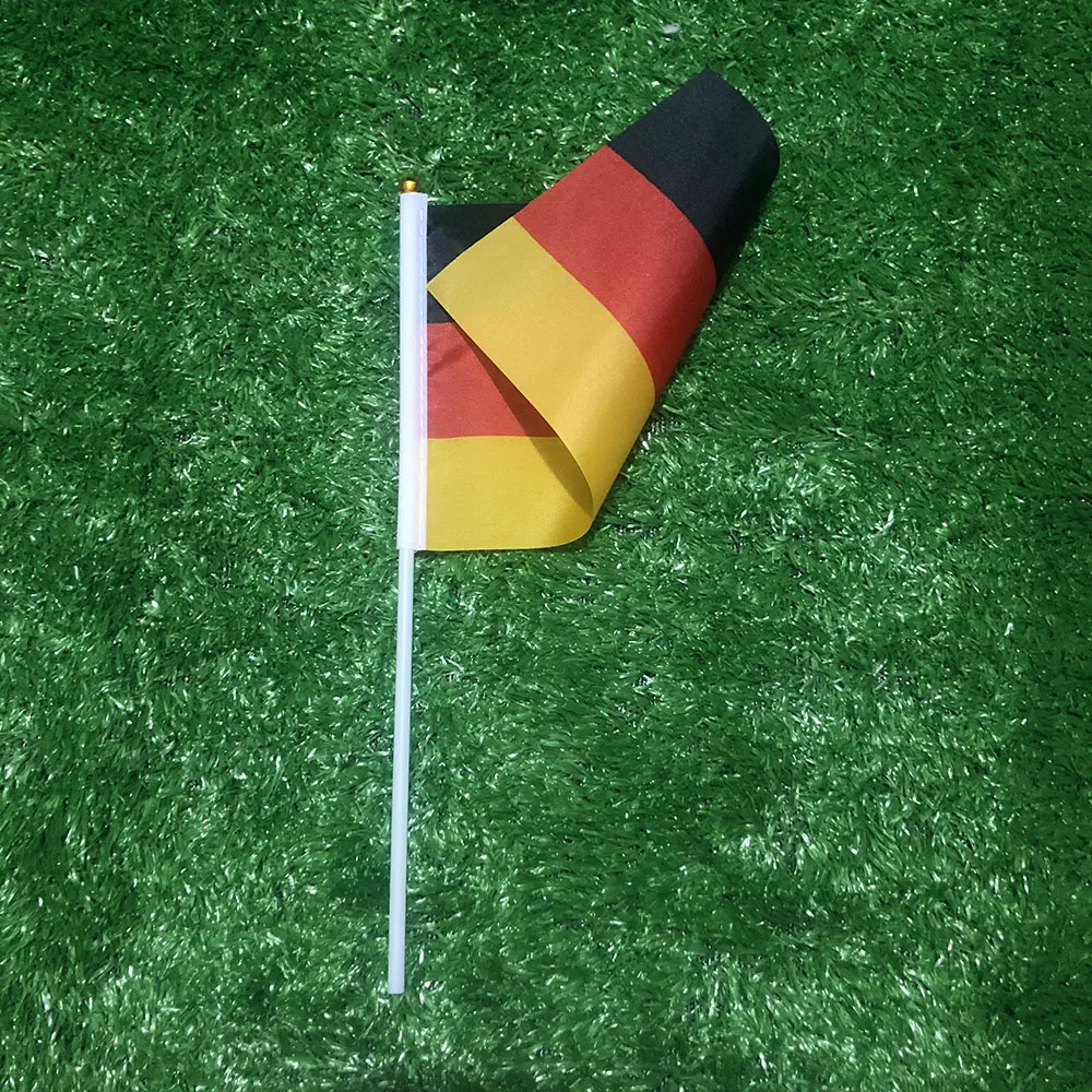 BANDERA SKY 14x21cm poliéster GER Alemania bandera ondulada a mano 10/20/50/100 Uds con poste de plástico para decoración - imagen 3