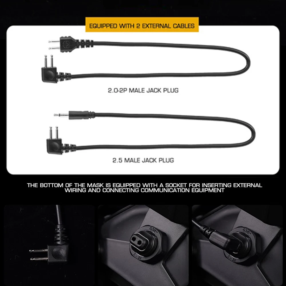 Respirador táctico especial, máscara de media cara, Radio, versión de comunicación móvil para Paintball Militar, Airsoft, caza, CS, Cosplay - imagen 5